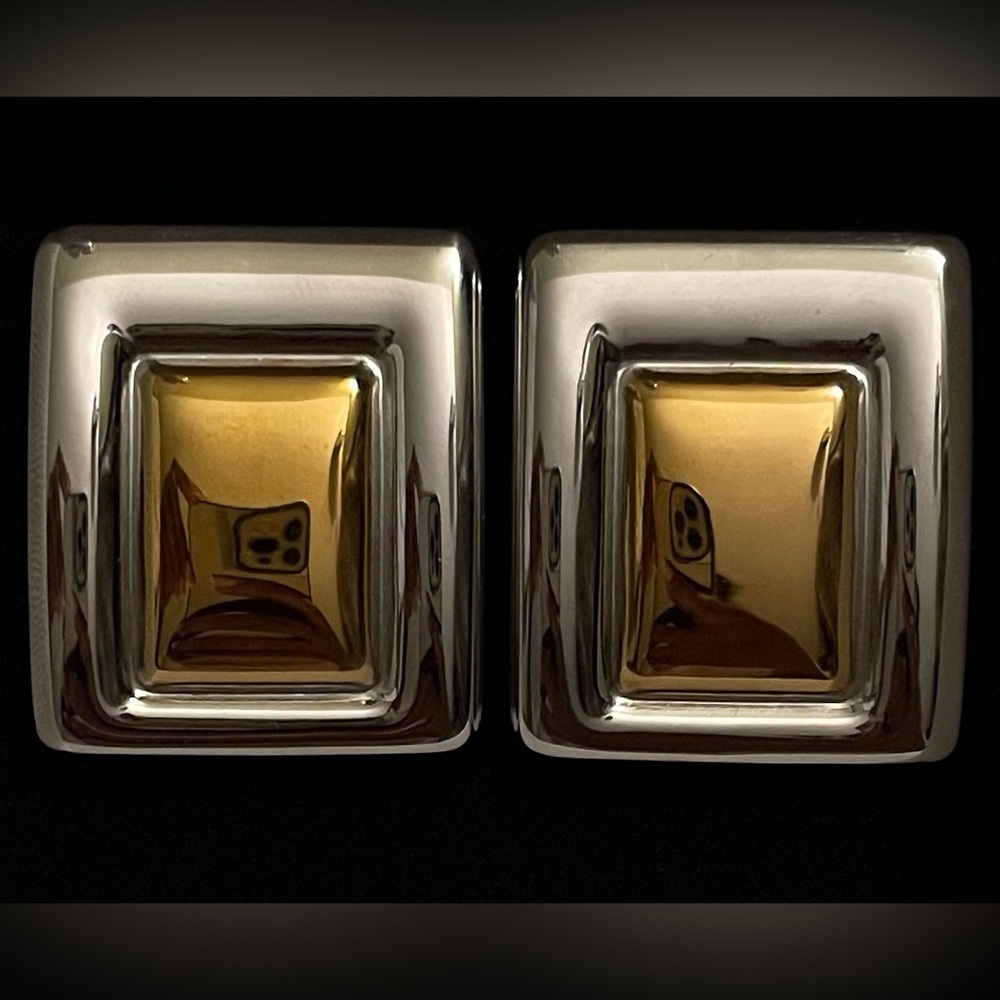 Geometric Chunky Gold & Silver Multicolor Earrings